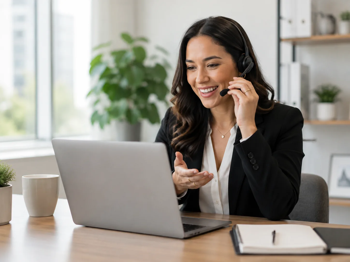 Professional working with audio and remote communication